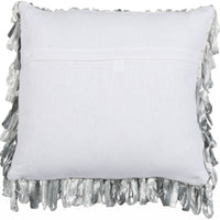 Shiny Gray Shaggy Throw Pillow