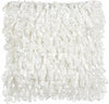 Shiny White Shaggy Throw Pillow