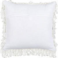 Shiny White Shaggy Throw Pillow