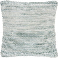 Petite Teal and White Striped Throw Pillow