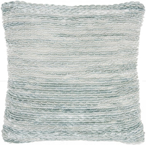 Petite Teal and White Striped Throw Pillow