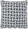 Gray and White Woven Throw Pillow