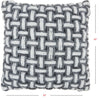 Gray and White Woven Throw Pillow