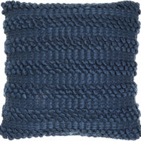 XL Dark Blue Pom-Pom Detailed Throw Pillow