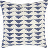 Navy Blue and Ivory Triangles Throw Pillow