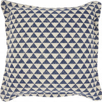 Indigo and Ivory Triangle Design Throw Pillow