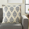 Indigo and Beige Medallion Throw Pillow