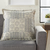 Indigo and Ivory Geometric Throw Pillow