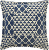 Indigo and Beige Patchwork Throw Pillow