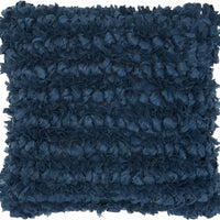 Loose Luscious Shag Dark Blue Throw Pillow