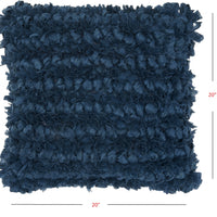 Loose Luscious Shag Dark Blue Throw Pillow