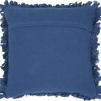 Loose Luscious Shag Dark Blue Throw Pillow