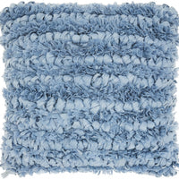 Loose Luscious Shag Light Blue Throw Pillow