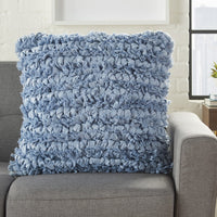 Loose Luscious Shag Light Blue Throw Pillow