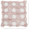 Floral Textured Pink and White Throw Pillow