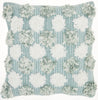 Floral Textured Blue and White Throw Pillow