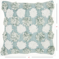 Floral Textured Blue and White Throw Pillow
