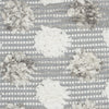 Floral Textured Gray and White Throw Pillow