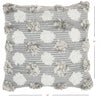 Floral Textured Gray and White Throw Pillow