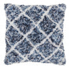 Royal Blue and White Shaggy Chevron Throw Pillow