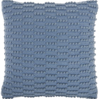 Ocean Blue Textured Broken Stripes Throw Pillow