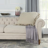 Dainty Ruffle Edged Beige Throw Pillow