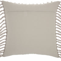 Tassel Detailed Gray Throw Pillow