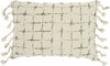 Brown and White Grid Detail Lumbar Pillow