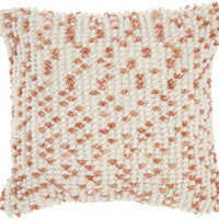 Peach Colored Dotted Throw Pillow