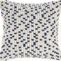 Navy Blue Dotted Throw Pillow