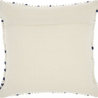 Navy Blue Dotted Throw Pillow