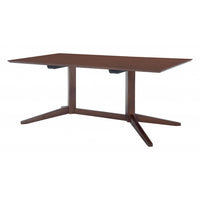 Modern Sleek Walnut Finish Industrial Dining Table