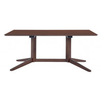 Modern Sleek Walnut Finish Industrial Dining Table