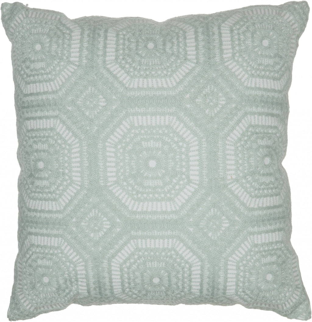 Mint Green Tribal Pattern Throw Pillow