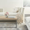 Cream Flower Shaped Throw Pillow