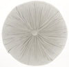 Light Gray Tufted Round Throw Pillow