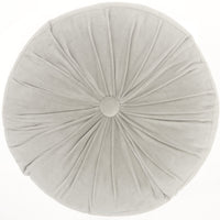 Light Gray Tufted Round Throw Pillow