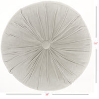 Light Gray Tufted Round Throw Pillow