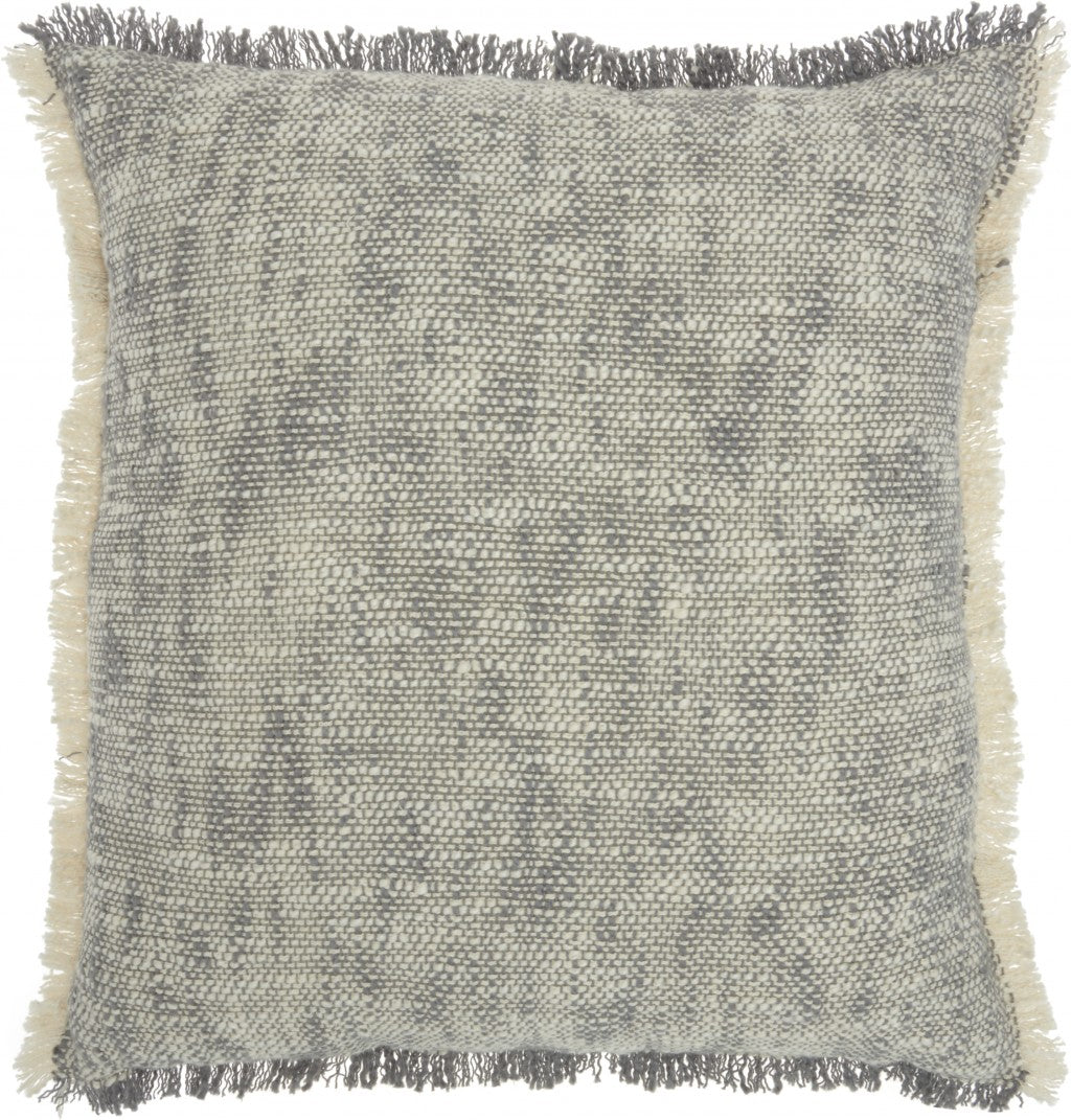 Gray and Ivory Abstract Pattern Throw Pillow