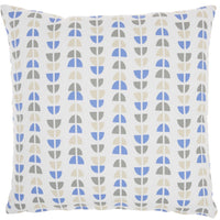 Blue and Taupe Geo Lines Throw Pillow