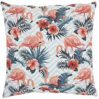 Pink Flamingo Chevron Throw Pillow