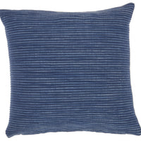 Navy Blue Distressed Stripes Throw Pillow