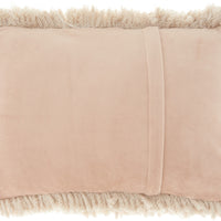 Beige Knubby Plush Lumbar Throw Pillow