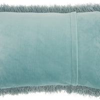 Pale Teal Super Shaggy Throw Pillow