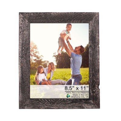 8.5” x 11” Rustic Farmhouse Rustic Black Wood Frame