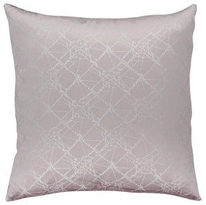 Light Pink Silver Patterned Throw Pillow