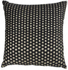 Black and Gold Polka Dot Throw Pillow