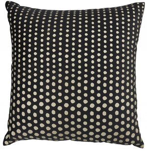 Black and Gold Polka Dot Throw Pillow