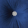 Royal Blue Center Beaded Tuft Throw Pillow