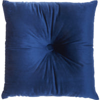 Royal Blue Center Beaded Tuft Throw Pillow